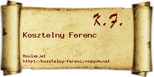 Kosztelny Ferenc névjegykártya